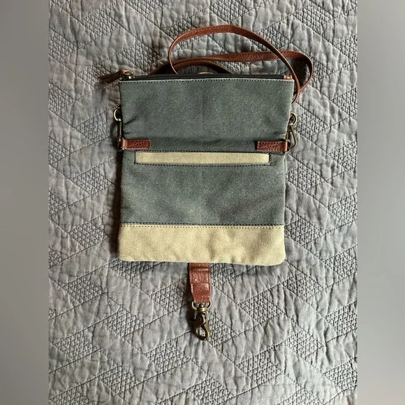 Mona B Two-Tone Canvas Crossbody Bag - Picture 2 of 8